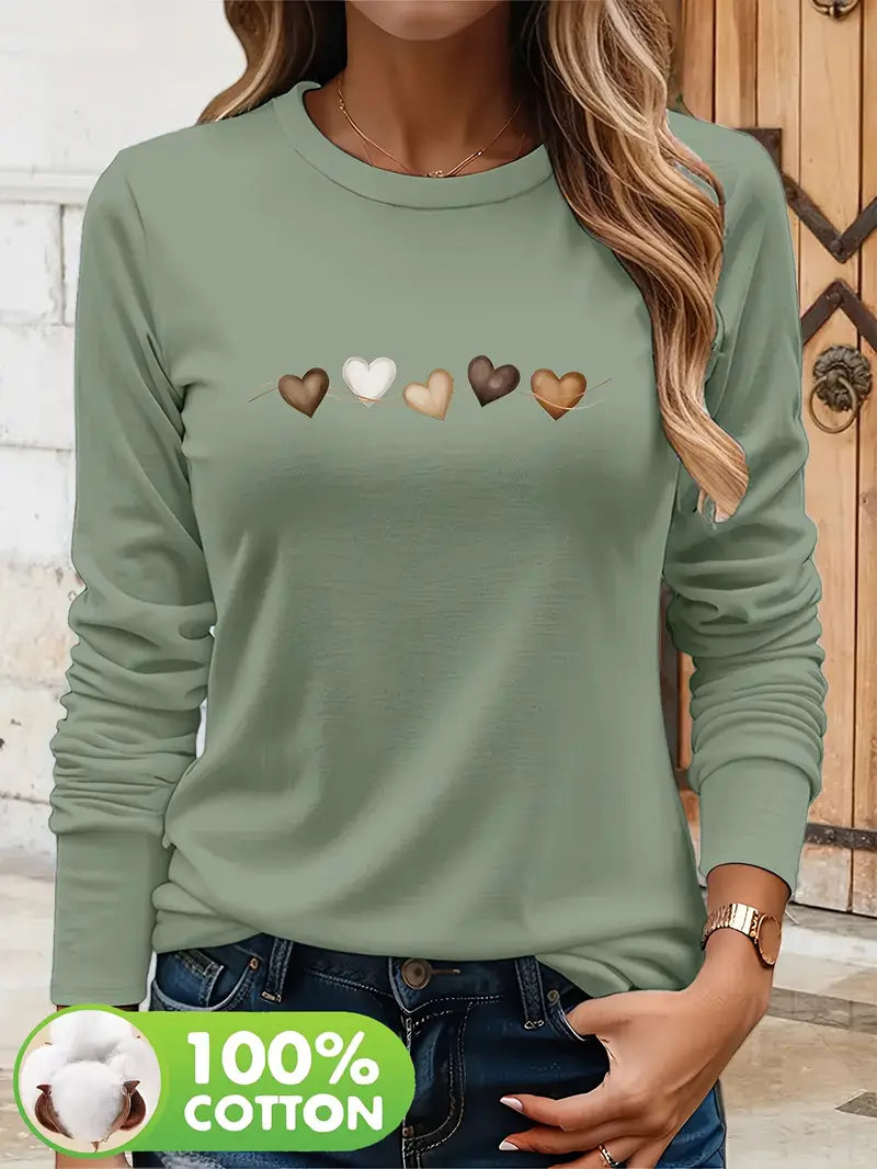 Printed Hearts Shirt | Støtt brystkreft