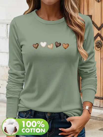 Printed Hearts Shirt | Støtt brystkreft