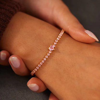 Pink Heart Bracelet | Støtt brystkreft