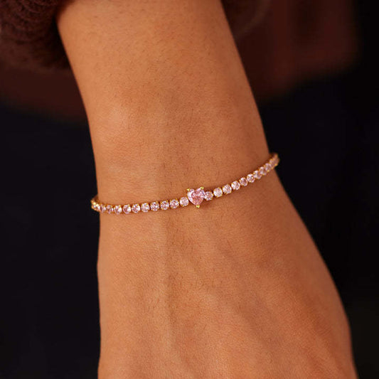 Pink Heart Bracelet | Støtt brystkreft