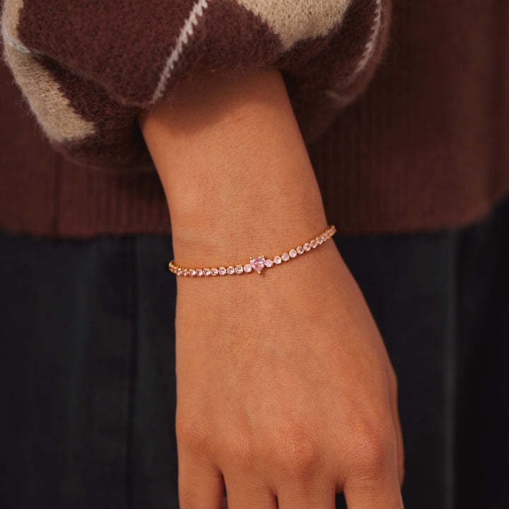 Pink Heart Bracelet | Støtt brystkreft