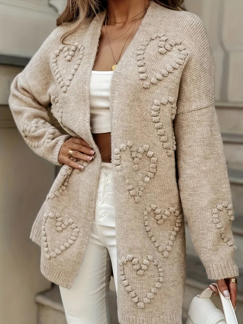Heart Pattern Cardigan | Støtt brystkreft