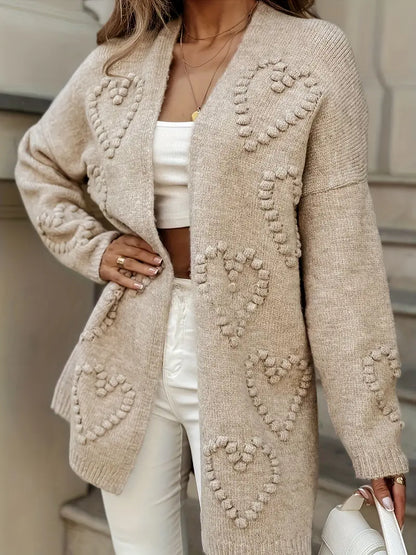 Heart Pattern Cardigan | Støtt brystkreft