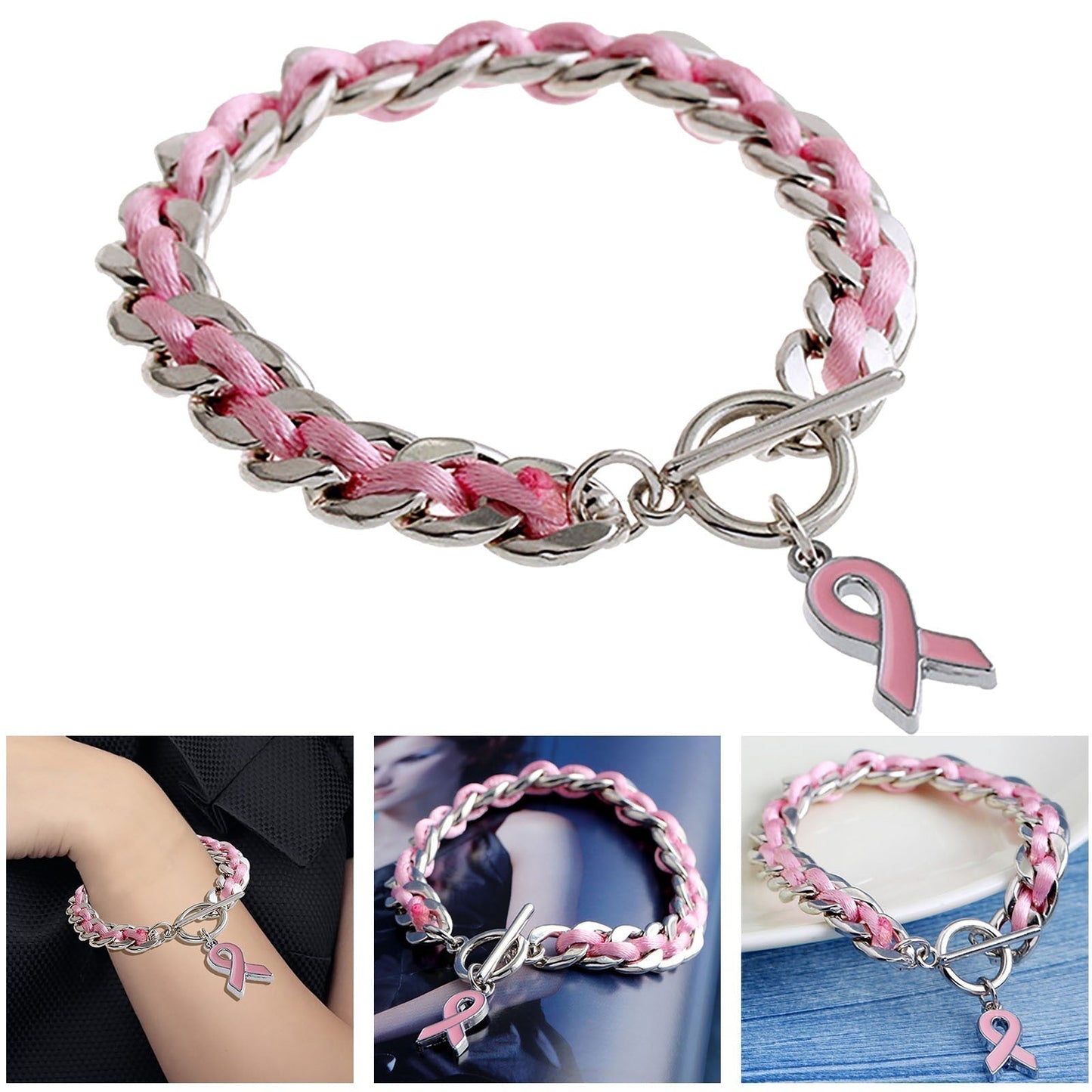 Pink Heart Bracelet | Støtt brystkreft