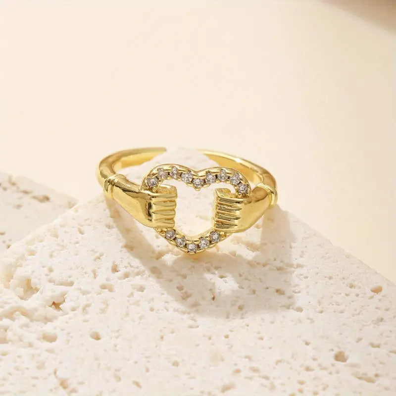 Elegant Heart Open Ring | Støtt brystkreft
