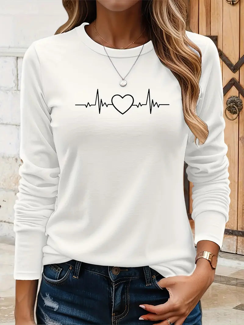 Heartbeat Graphic Sweatshirt | Støtt brystkreft