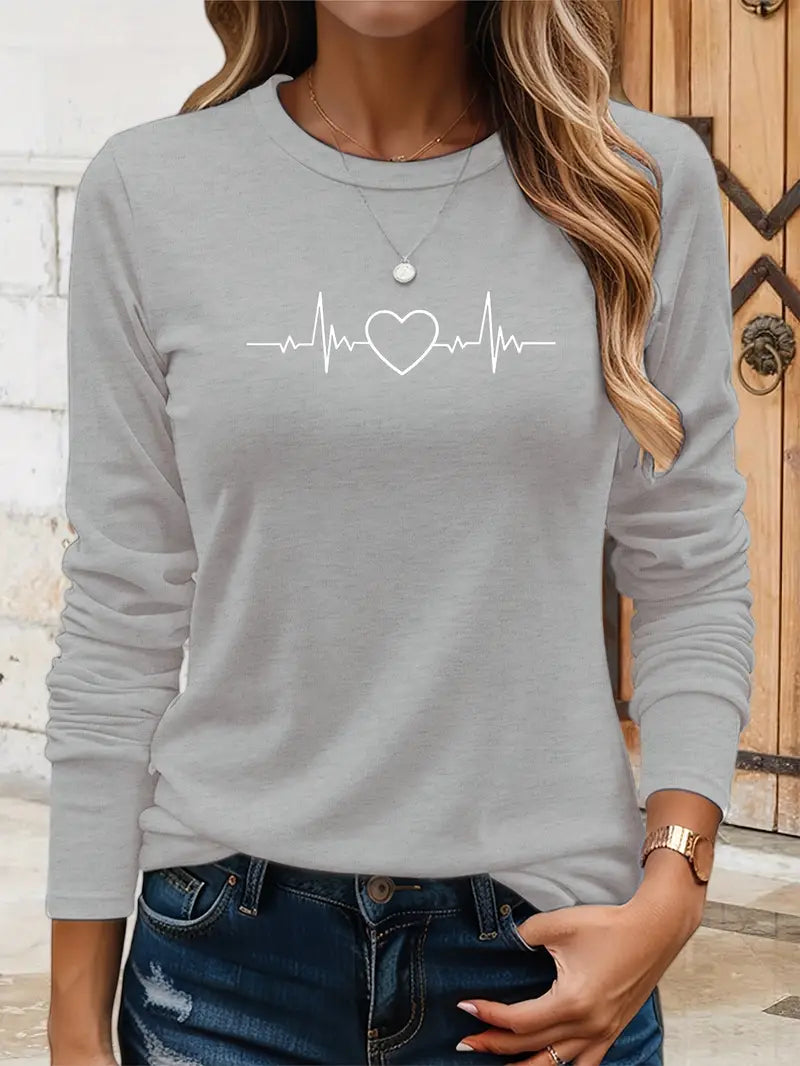 Heartbeat Graphic Sweatshirt | Støtt brystkreft